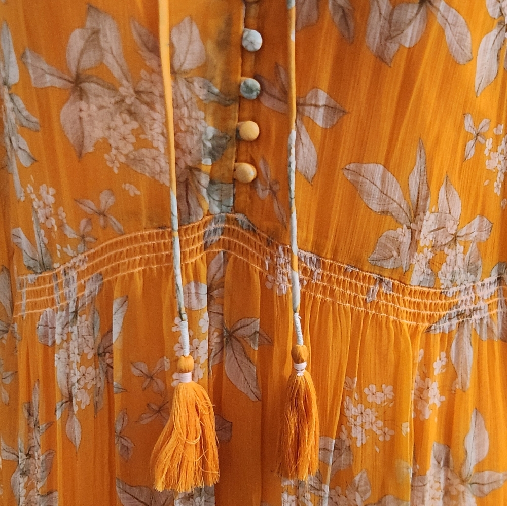 New!Anthropologie Tge Marais Printed ‎ Chiffon Maxi Dress Floral - Picture 9 of 14